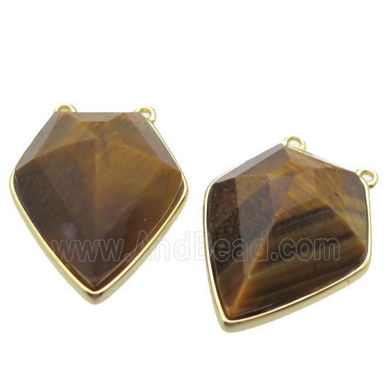 natural Tiger eye stone pendant with 2loops, arrowhead