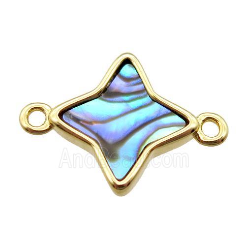 Abalone Shell star connector, gold plated