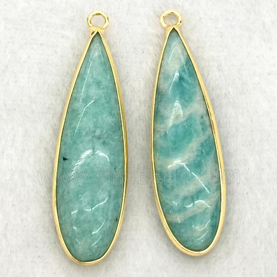 green Amazonite teardrop pendant