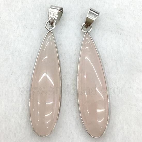 rose quartz teardrop pendant