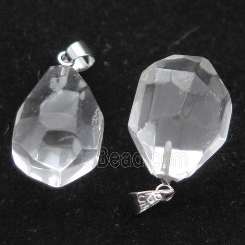 Clear Quartz pendant, freeform