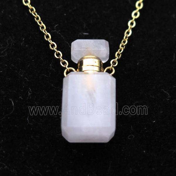 Rose Quartz perfume bottle Necklace
