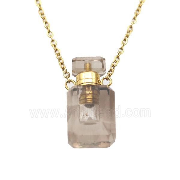 Smoky Quartz perfume bottle Necklace