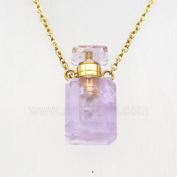 purple Amethyst perfume bottle Necklace