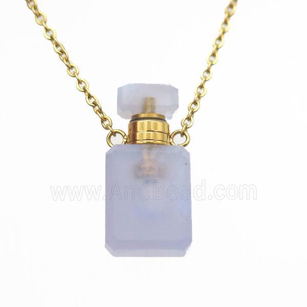 blue lace agate perfume bottle Necklace