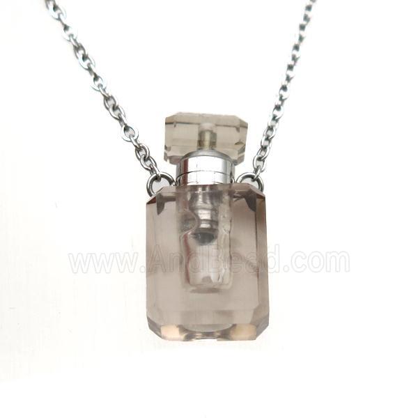 Smoky Quartz perfume bottle Necklace