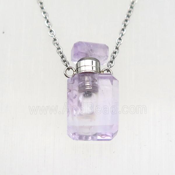 Amethyst perfume bottle Necklace