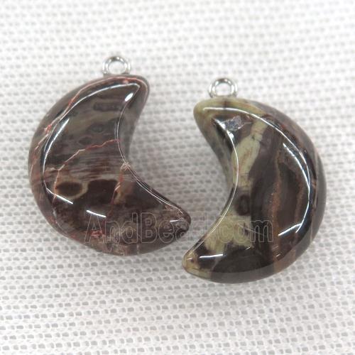 Ocean Jasper pendant, Crescent moon