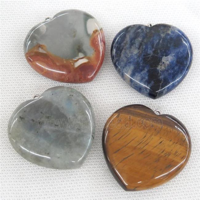 mix Gemstone heart pendant