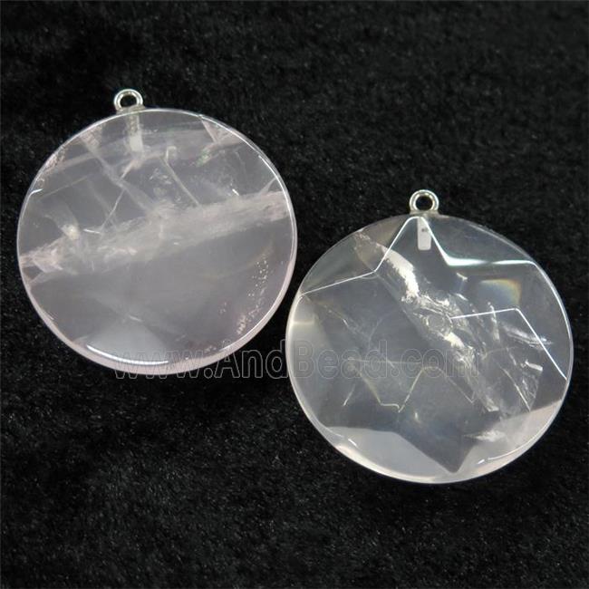 Clear Quartz circle pendant