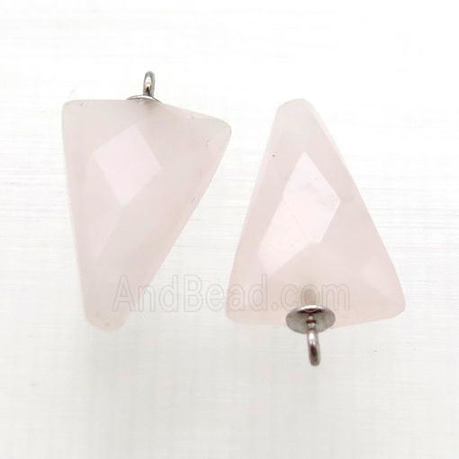Rose Quartz pendant, faceted arrowhead
