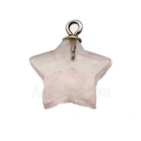 Rose Quartz pendant, faceted star