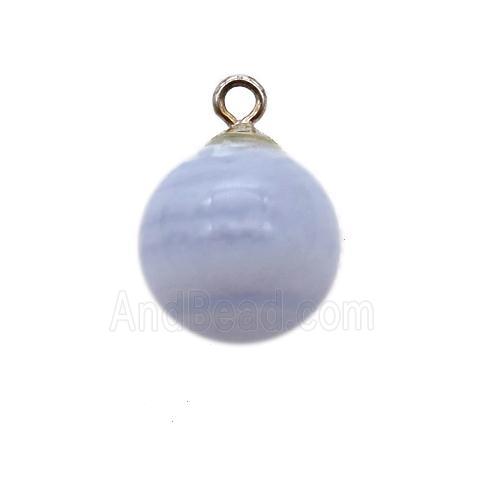 round Blue Lace Agate ball pendant