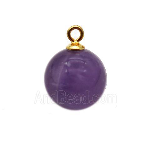 round purple Amethyst ball pendant
