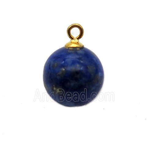 round blue Lapis Lazuli ball pendant