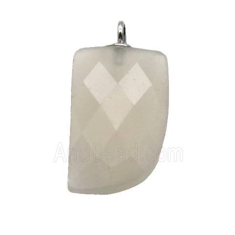 white MoonStone pendant, faceted knife