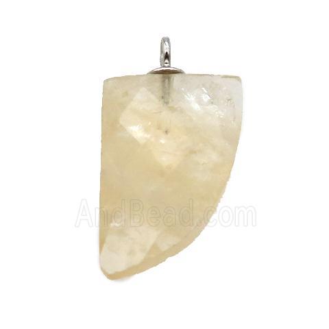 yellow Citrine pendant, faceted knife