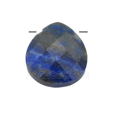 blue lapis pendant, faceted teardrop