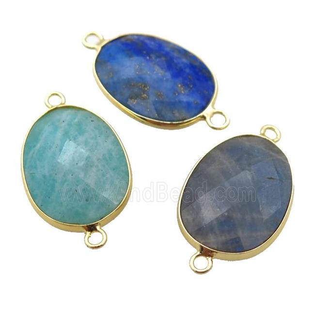 mix Gemstone oval connector
