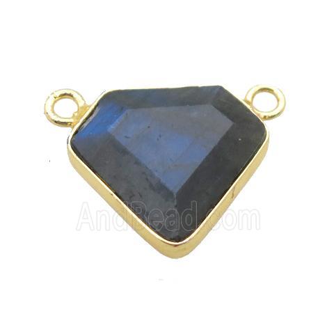 Labradorite polygon pendant with 2loops