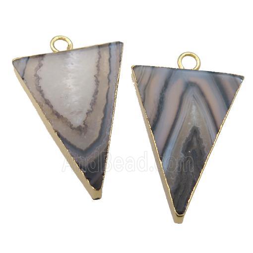 black striped Agate pendant, triangle