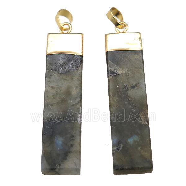 Labradorite rectangle pendant