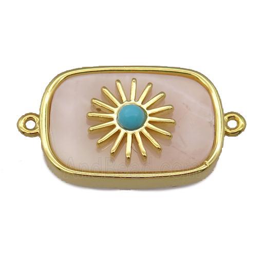 pink Queen Shell rectangle connector