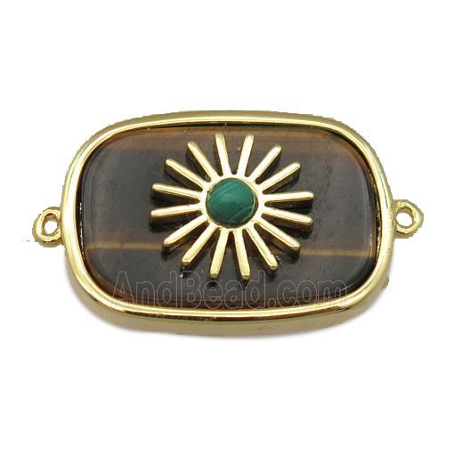 Tiger eye stone rectangle connector
