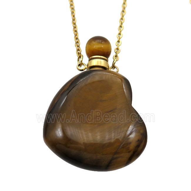 Tiger eye stone perfume bottle Necklace