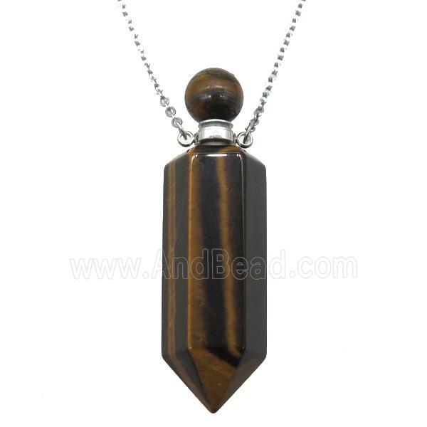 Tiger eye stone perfume bottle Necklace