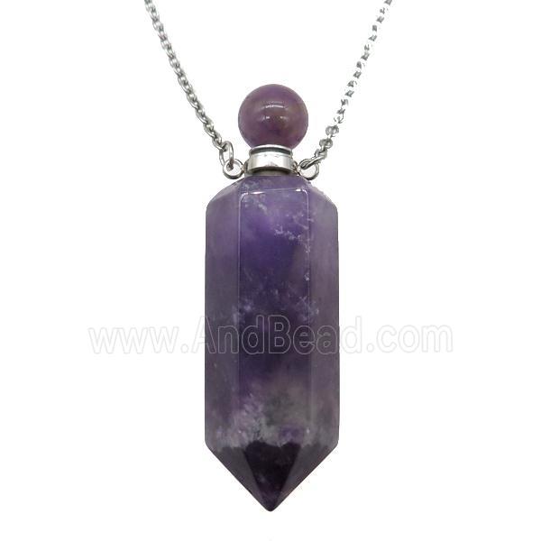 purple Amethyst perfume bottle Necklace