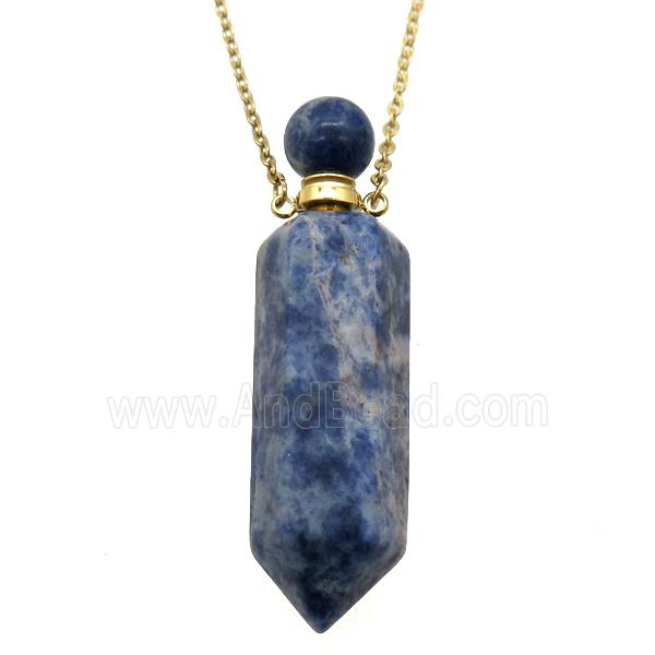 blue Sodalite perfume bottle Necklace