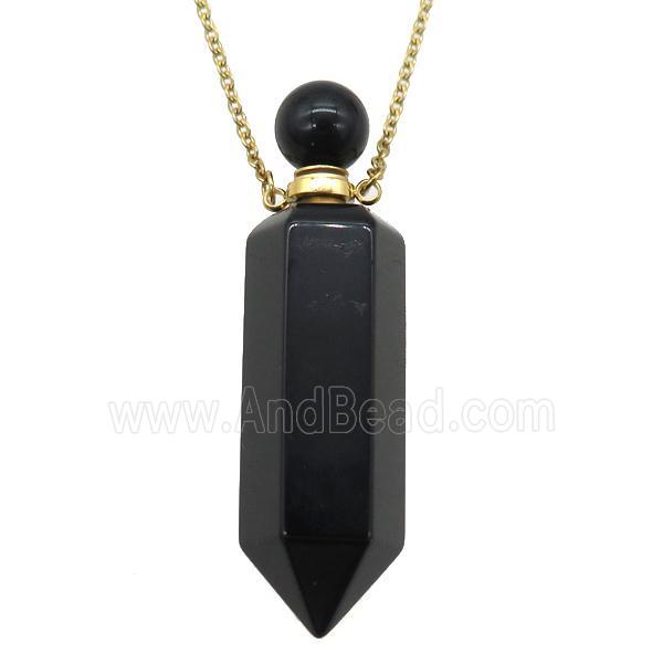 black Onyx black perfume bottle Necklace