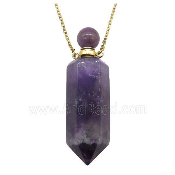 purple Amethyst perfume bottle Necklace