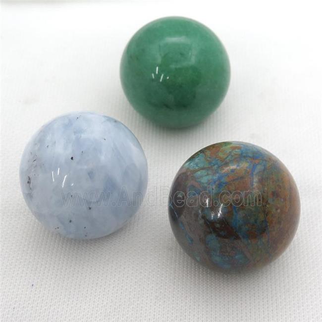 Mix Gemstone Sphere Massage Ball Globe Nohole
