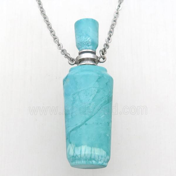 Magnesite Turquoise Perfume Bottle Necklace