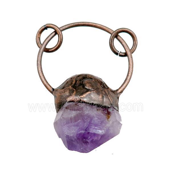 purple amethyst pendant, antique red