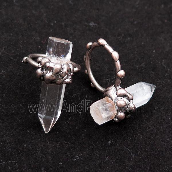 Crystal Quartz Rings, antique red