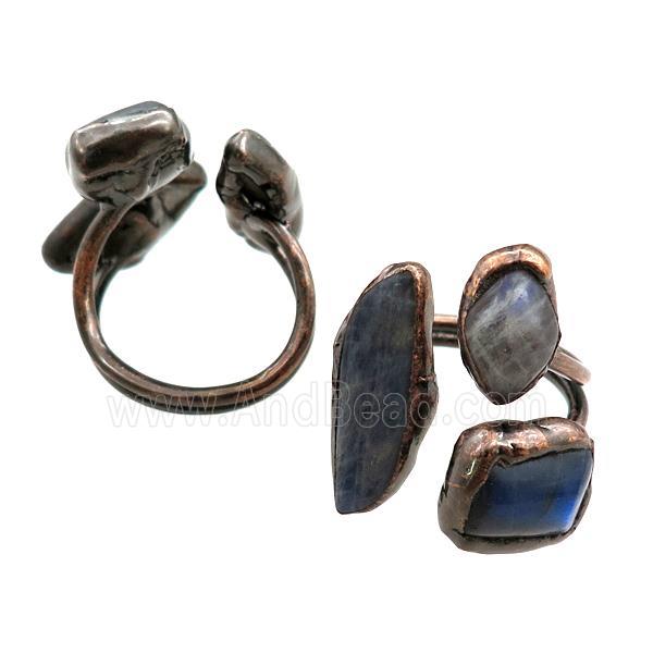 mix Gemstone Rings, adjustable, antique red