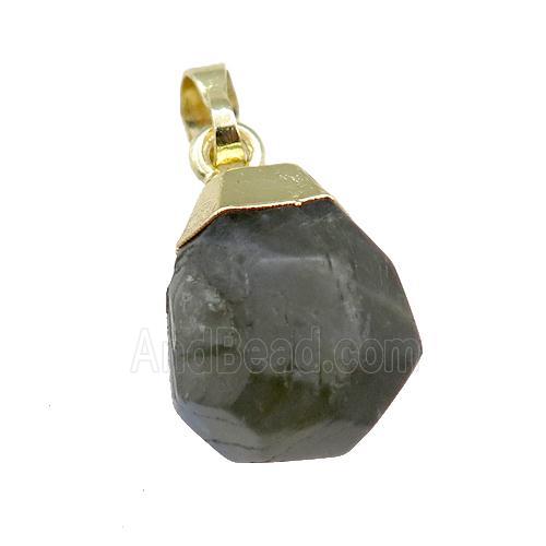 Labradorite pendant, faceted teardrop