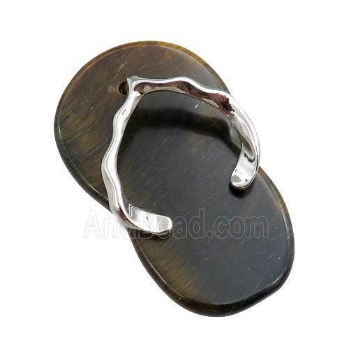 tiger eye stone shoes pendant