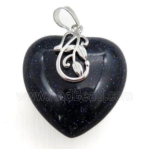 blue sandstone heart pendant