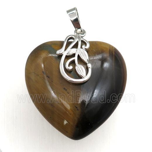 tigger eye stone heart pendant