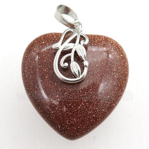 gold sandstone heart pendant