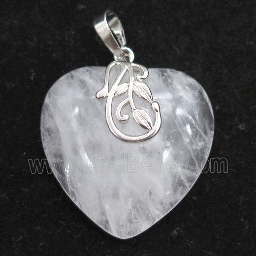 clear quartz heart pendant