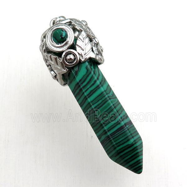 synthetic malachite bullet pendant