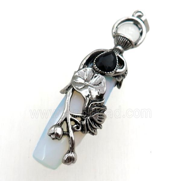 white opalite stick pendant