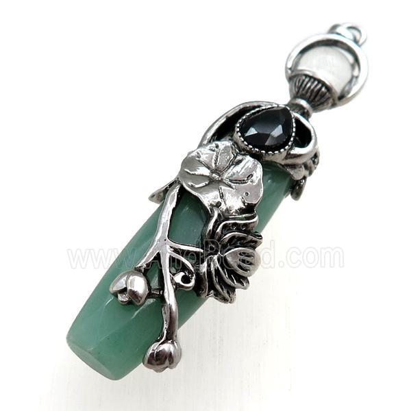 green aventurine stick pendant