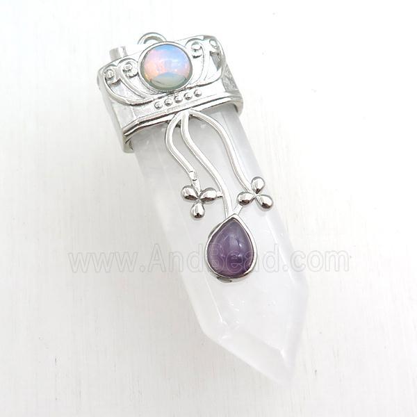 clear quartz arrowhead pendant