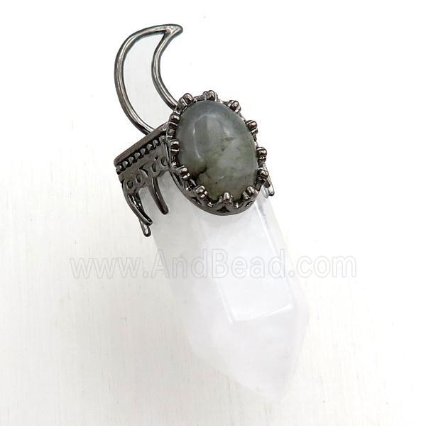 clear quartz bullet pendant
